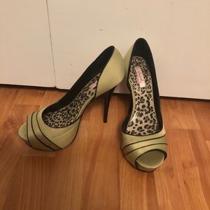 Lime green and black heels